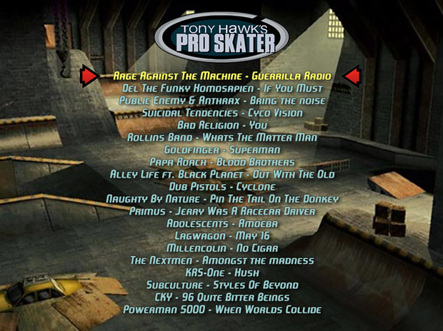 Tony Hawk Pro Skater: Playlist