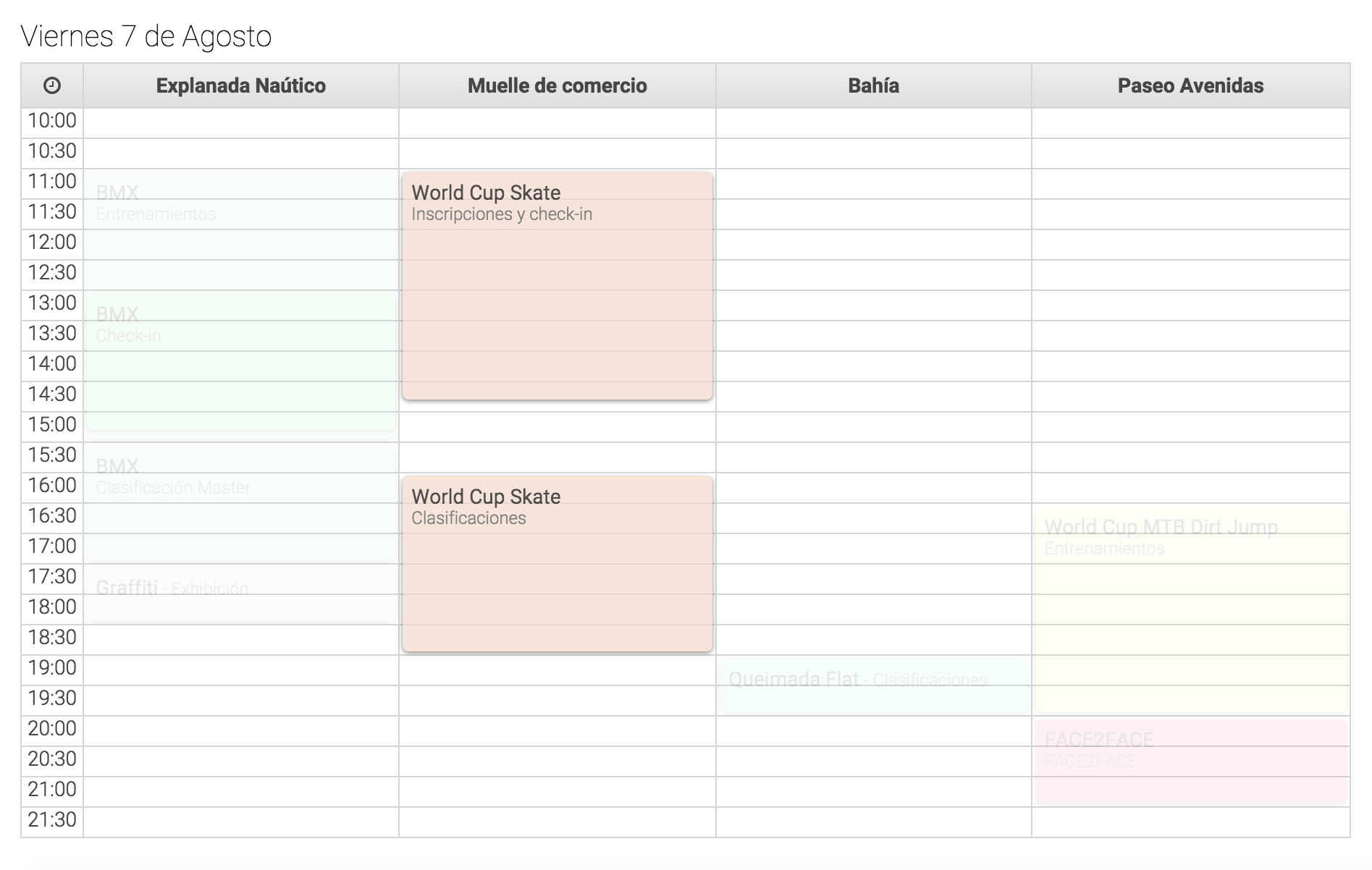 Arnette O'Marisquiño XV: Horarios