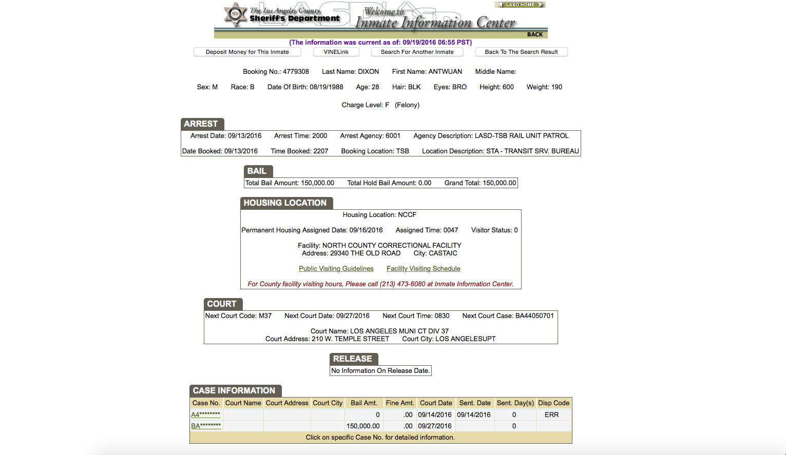Antwuan Dixon vuelve a prisión