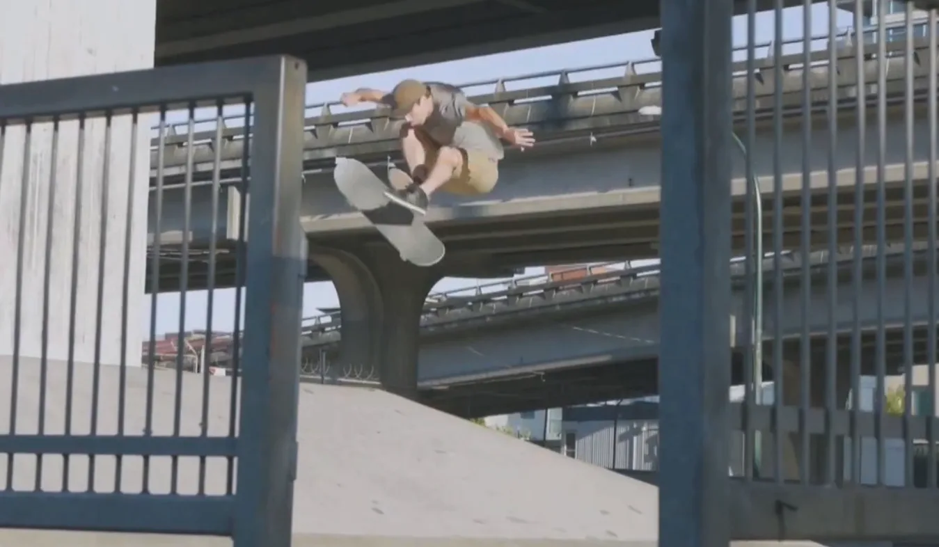 Cory Wilson skating at Vancouver's Skate Plaza